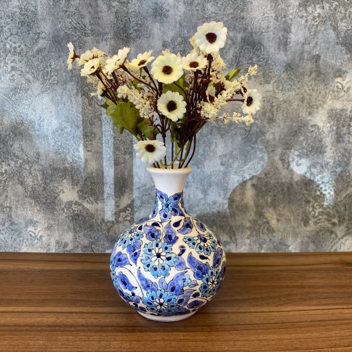 گلدان قلم آبی خمره ای