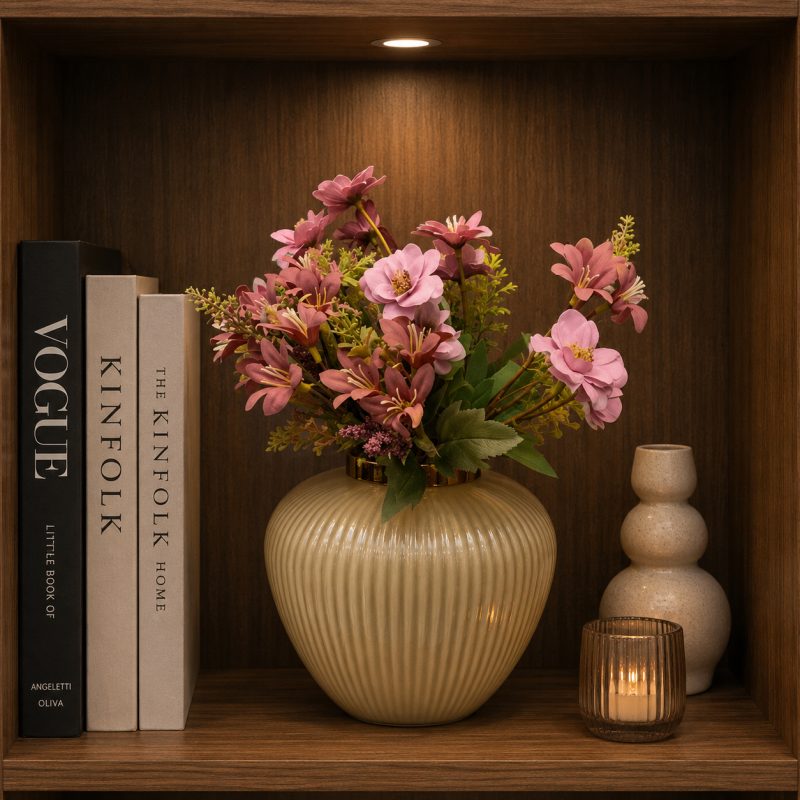 گلدان شیشه ای کرم ژاکلین